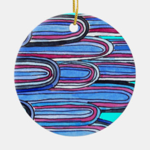 Ocean golven aqua blauw patroon keramisch ornament