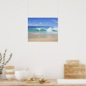 Ocean golves die op het strand breken, Sandy Beach Poster (Keuken)