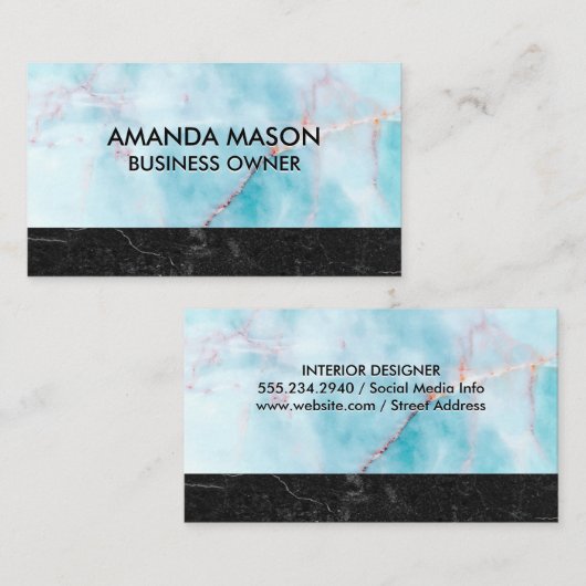 Ocean Granite | Black Slate Marmer Visitekaartje (Voorkant / Achterkant)