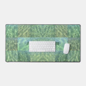 Ocean Green Blue Aquamarijn Boho Chic Patchwork Bureaumat (Keyboard & Muis)