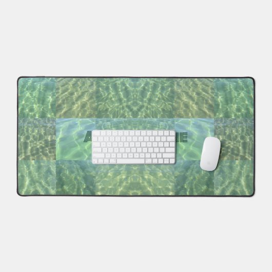Ocean Green Blue Aquamarine Boho Chic Patchwork (Clavier et souris)