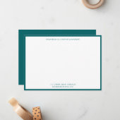 Ocean Green Classic Border Flat Note Card Notitiekaartje (Voorkant / Achterkant in situ)