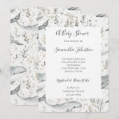 Ocean Grey Whales Baby shower Kaart (Voorkant / Achterkant)