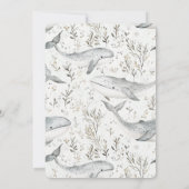 Ocean Grey Whales Baby shower Kaart (Achterkant)