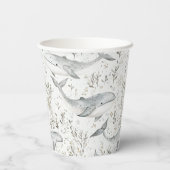 Ocean Grey Whales Baby shower Papieren Bekers (Achterkant)