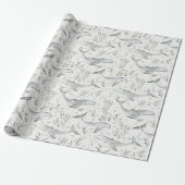 Ocean Grey Whales Cadeaupapier (Uitgerold)