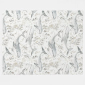 Ocean Grey Whales Fleece Deken (Voorkant (Horizontaal))