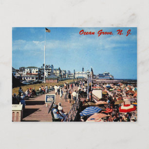 Ocean Grove, NJ, Boardwalk, Vintage 1962 Briefkaart