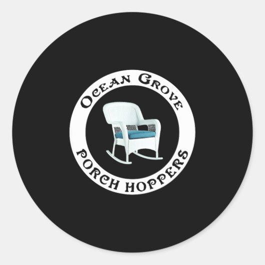 Ocean Grove Nj Rch Hopper Summer Beach Gift Men Wo Ronde Sticker (Voorkant)