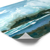 Ocean Hawaii Oahu Waves Splash Waterverf Art Poster (Hoek)
