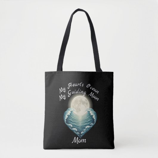 Ocean Heart Guiding Moon Mom Draagtas (Voorkant)