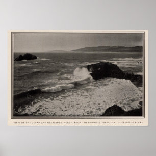 Ocean, hoofdland van Cliff House Rocks Poster