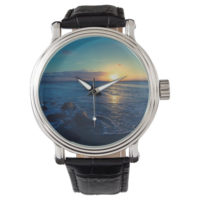 Ocean Horizon Sunset Horloge (Voorkant)