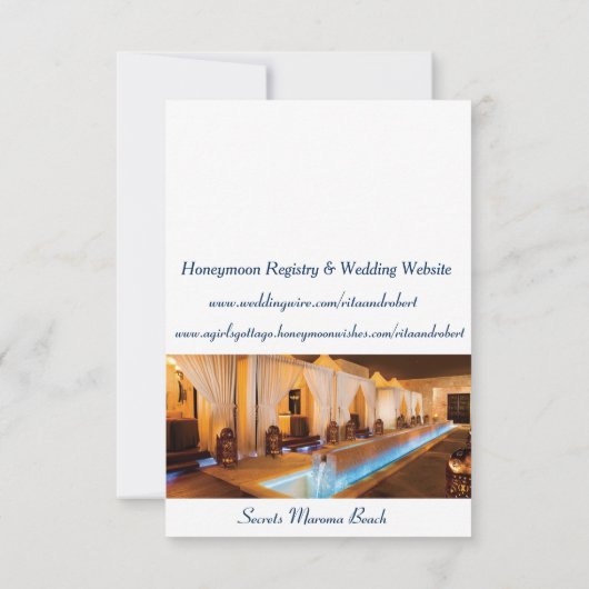 Océan I Destination Mariage Invitation (Dos)