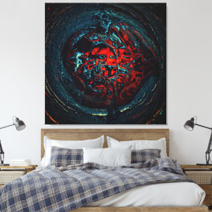Ocean Inferno Red Glow Canvas Afdruk