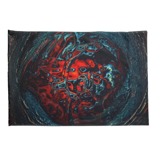 Ocean Inferno Red Glow Kussensloop (Achterkant-Rechts)