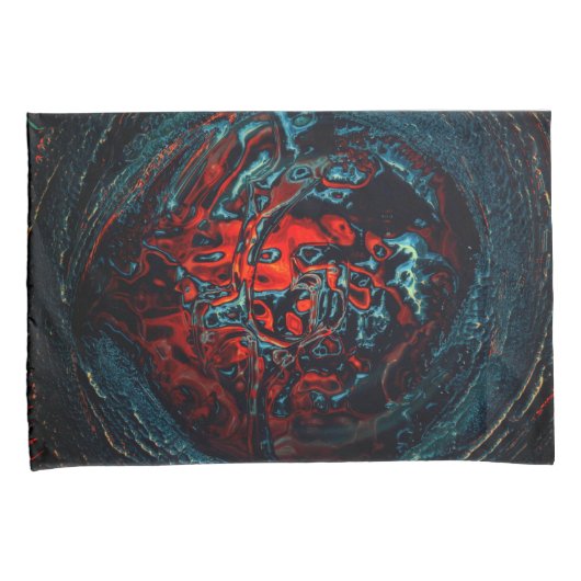 Ocean Inferno Red Glow Kussensloop (Voorkant-Rechts)