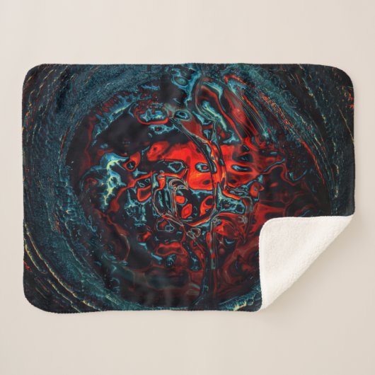 Ocean Inferno Red Glow Sherpa Deken (Voorkant (horizontaal))