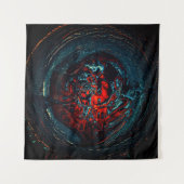 Ocean Inferno Red Glow Wandkleed (Voorkant (horizontaal))