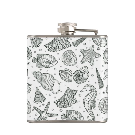 Ocean Inhabitants Patroon 3 Heupfles (Achterkant)