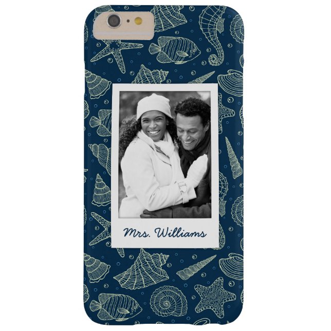 Ocean Inhabitants Pattern | Uw foto en naam Case-Mate iPhone Case (Achterkant)