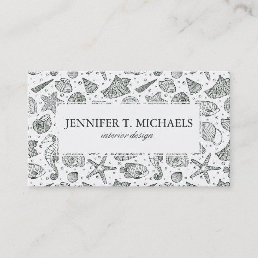 Ocean Inhabitants Pattern Visitekaartje (Voorkant)