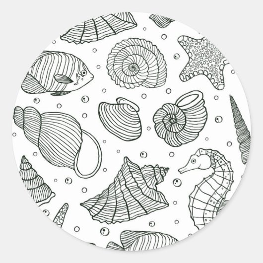 Ocean Inrésidents Pattern 3 Ronde Sticker (Voorkant)