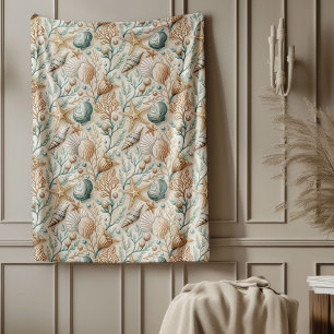 Ocean Inspired Blanket met zachte motieven voor ze Fleece Deken