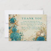 Ocean Inspired Seashell Wedding Bedankkaart (Voorkant)