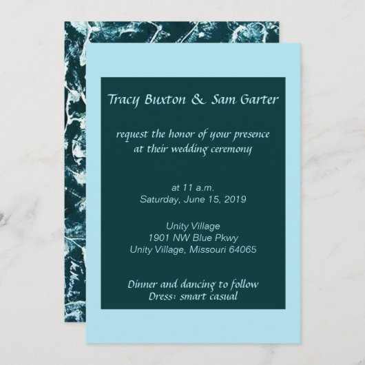 Ocean Inspired Wedding Invitation Kaart (Voorkant / Achterkant)