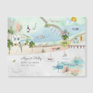 Ocean Isle Beach North Carolina Illustrated Map