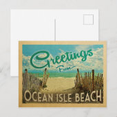 Ocean Isle Beach Vintage Travel Briefkaart (Voorkant / Achterkant)