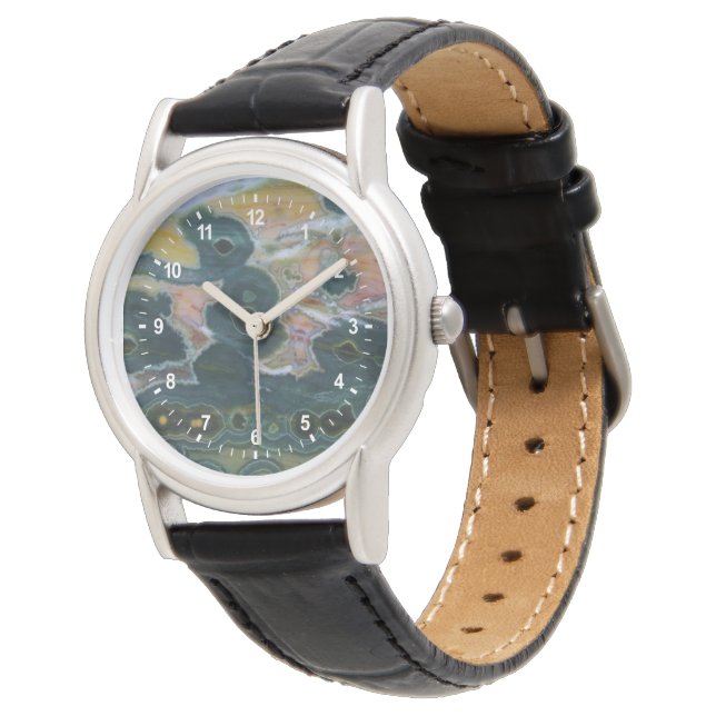 Ocean Jasper Slab Horloge (Gekanteld)