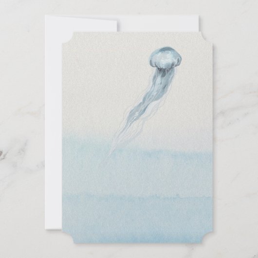 Ocean Jellyfish Age Number Birthday Invite Kaart (Achterkant)