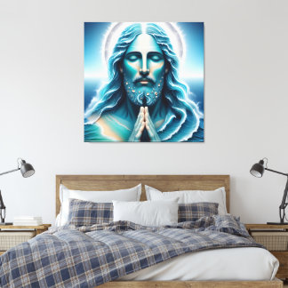 Ocean Jesus Christ Portrait  Canvas Afdruk