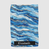 Ocean Jeweled Agate Personalized Golfhanddoek (Voorkant)