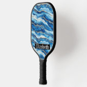 Ocean Jeweled Agate Personalized Pickleball Paddle (Links)