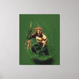 Ocean King Trident Warrior Dynamic Comic Art Canvas Afdruk