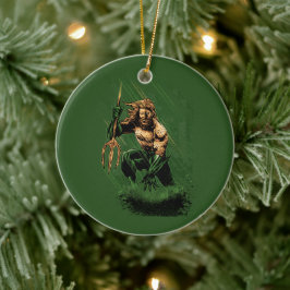 Ocean King Trident Warrior Dynamic Comic Art Keramisch Ornament