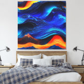 Ocean Lava "Aquaflame" Canvas Afdruk (Insitu (Slaapkamer))