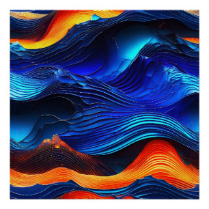 Ocean Lava "Aquaflame" Perfect Poster