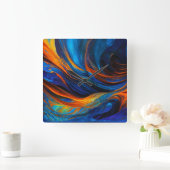 Ocean Lava "Astralswirl" Vierkante Klok (Huis)