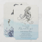 Ocean Life Age Number Birthday Invite Kaart (Voorkant / Achterkant)