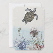 Ocean Life Age Number Birthday Invite Kaart (Achterkant)