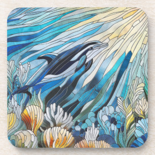 Ocean Life - Digitale kunstmozaïek Bier Onderzetter