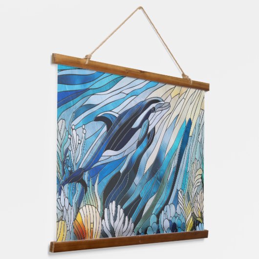 Ocean Life - Digitale kunstmozaïek Hangend Wandkleed (Gebogen)