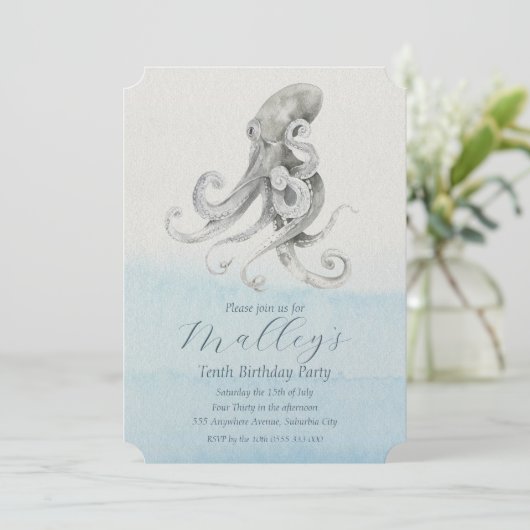 Ocean Life Numéro d'âge Invitation (Debout devant)