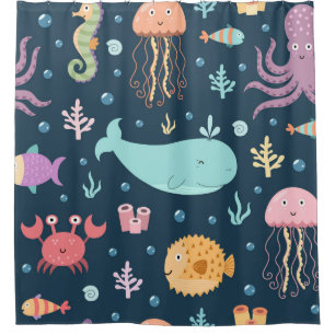 Ocean Life onder het Zee Douchegordijn