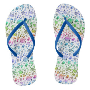 Ocean Life Rainbow Waterverf Pattern Teenslippers