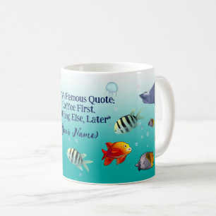 Ocean Life Scene Cartoon met Funny Quote Koffiemok